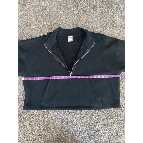 PINK Cropped Quarter Zip Fleece Size Large - Picture 6 of 8